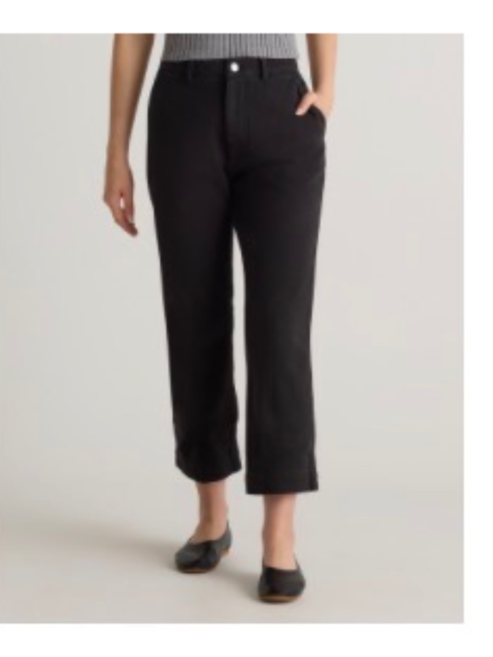 *NWT* Organic Stretch Cotton Twill Straight Leg Cropped Pants